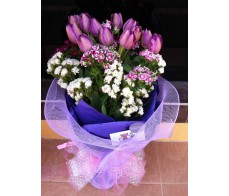 F15 10 PCS PURPLE TULIPS BOUQUET